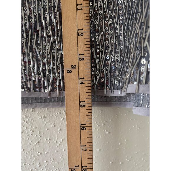 Topshop Needle Embellished Mini Skirt Silver US 12 - Picture 9 of 13